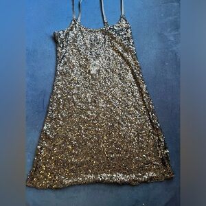 Free People Sequin Slip Dress, sz XS